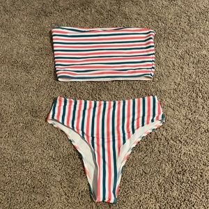 bandeau high waisted bikini